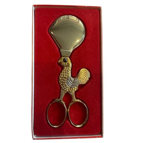 Vintage Solingen Germany Eierschere Bastet Two Tone Rooster Egg Cutter With Box - Picture 1 of 8